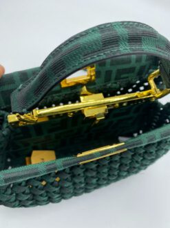 Женская плетеная сумка Fendi 78218 зеленая 30/27 см