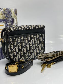 Женская тканевая сумка Christian Dior Bobby чёрная 22/18 коллекция 2021-2022