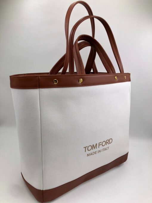 Женская сумка-тоут Tom Ford 75977 белая 46/36/34 см - фото 1
