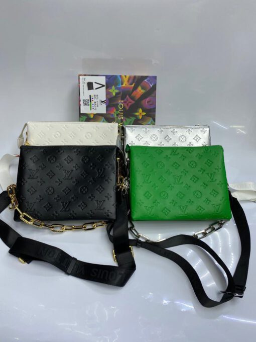 Женская сумка-клатч Louis Vuitton кожаная зеленая 26/20/6 см - фото 2