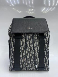 Рюкзак Christian Dior черно-серый с кожаными вставками 42/30 см