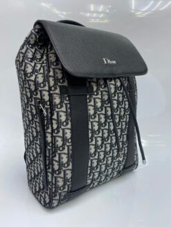 Рюкзак Christian Dior черно-серый с кожаными вставками 42/30 см