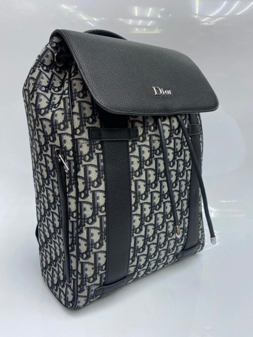 Рюкзак Christian Dior черно-серый с кожаными вставками 42/30 см - фото 1