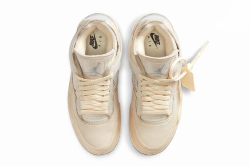Кроссовки Nike Air Jordan 4 Retro Off-White "Sail" - фото 3