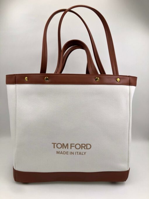 Женская сумка-тоут Tom Ford 75977 белая 46/36/34 см - фото 3