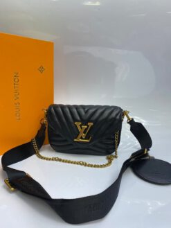 Клатч женский кожаный Louis Vuitton черный 20/13/5 см - фото 4