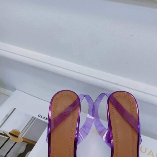Туфли-босоножки женские силиконовые Amina Muaddi фиолетовые премиум-люкс коллекция 2021-2022 - фото 7