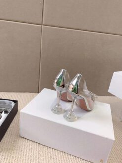 Туфли женские силиконовые Amina Muaddi белые премиум-люкс коллекция 2021-2022
