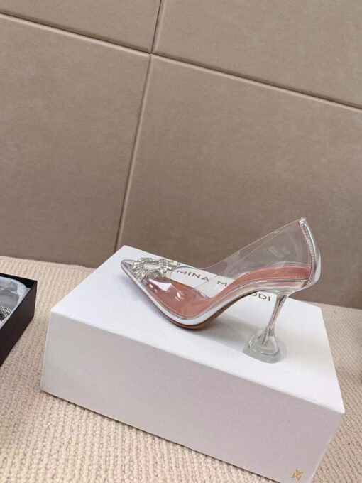 Туфли женские силиконовые Amina Muaddi белые премиум-люкс коллекция 2021-2022 - фото 9