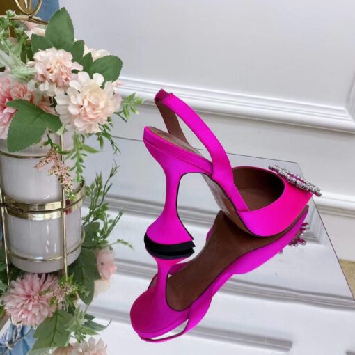 Туфли-босоножки женские Amina Muaddi розовые премиум-люкс коллекция 2021-2022 - фото 6