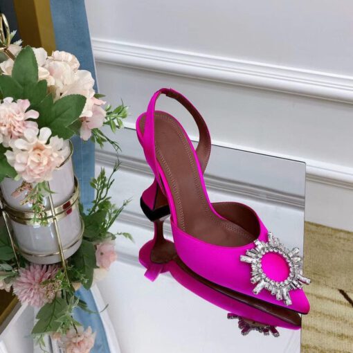 Туфли-босоножки женские Amina Muaddi розовые премиум-люкс коллекция 2021-2022 - фото 9