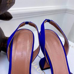 Туфли-босоножки женские Amina Muaddi синие премиум-люкс коллекция 2021-2022
