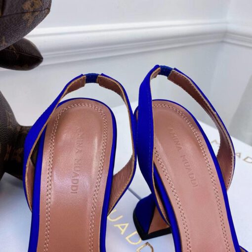 Туфли-босоножки женские Amina Muaddi синие премиум-люкс коллекция 2021-2022 - фото 9