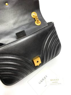 Женская сумка Gucci Marmont GG 26/15/7 черная премиум-люкс