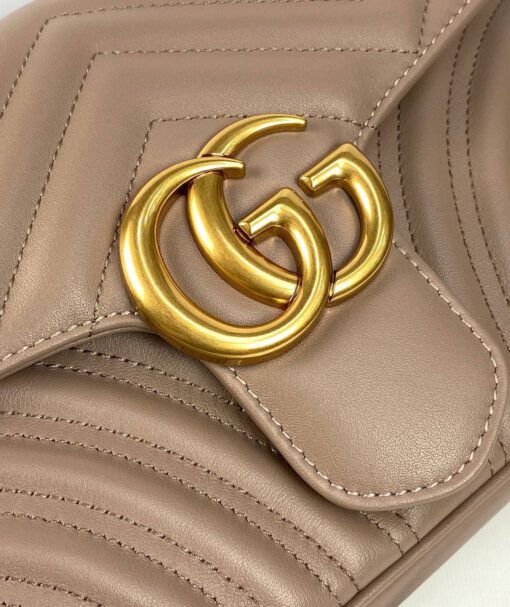 Женская сумка Gucci Marmont GG 26/15/7 коричневая премиум-люкс - фото 3
