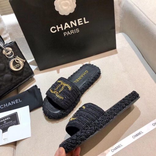 Шлепанцы женские Chanel черные премиум-люкс коллекция 2021-2022 - фото 4