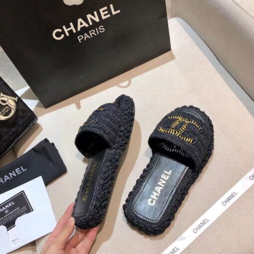 Шлепанцы женские Chanel черные премиум-люкс коллекция 2021-2022 - фото 5