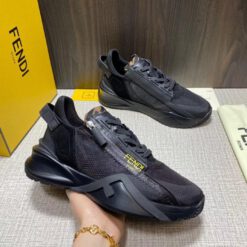 Мужские кроссовки Fendi черные премиум-люкс коллекция 2021-2022