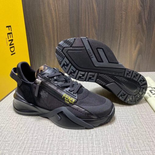Мужские кроссовки Fendi черные премиум-люкс коллекция 2021-2022 - фото 4