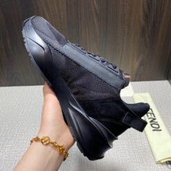 Мужские кроссовки Fendi черные премиум-люкс коллекция 2021-2022