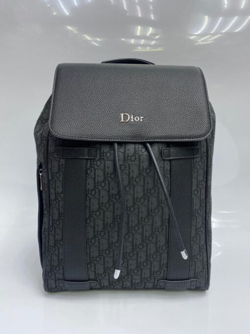 Рюкзак Christian Dior черный с кожаными вставками 42/30 см - фото 4