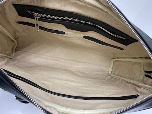 Мужская сумка для документов Gucci из канвы темно-серая с рисунком 38/29/7 см - фото 3