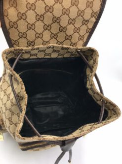 Женский рюкзак Gucci тканевый коричнево-бежевый 34/30 см