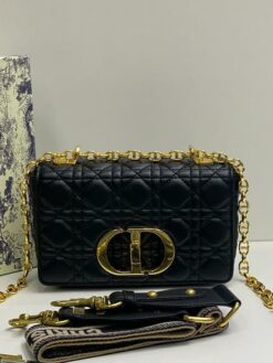 Женская кожаная сумка-клатч Dior со стежкой черная 21/13/7 см - фото 7
