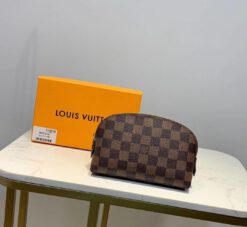 Косметичка Louis Vuitton коричневая с шахматным рисунком 17/12 см