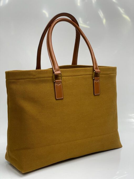 Женская сумка-шоппер Celine 41/30/14 см тканевая горчичная - фото 5