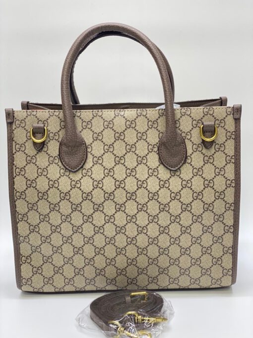 Женская сумка-тоут Gucci кожаная с рисунком 31/26 см - фото 5