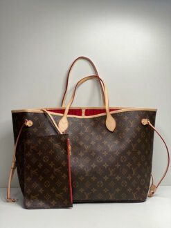 Женская сумка Louis Vuitton из канвы с рисунком-монограммой каштановая 40/31/19 см - фото 5
