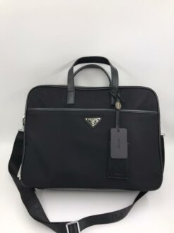 Мужская сумка-портфель для документов  Prada черная 38/29 см