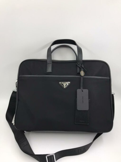 Мужская сумка-портфель для документов  Prada черная 38/29 см - фото 1
