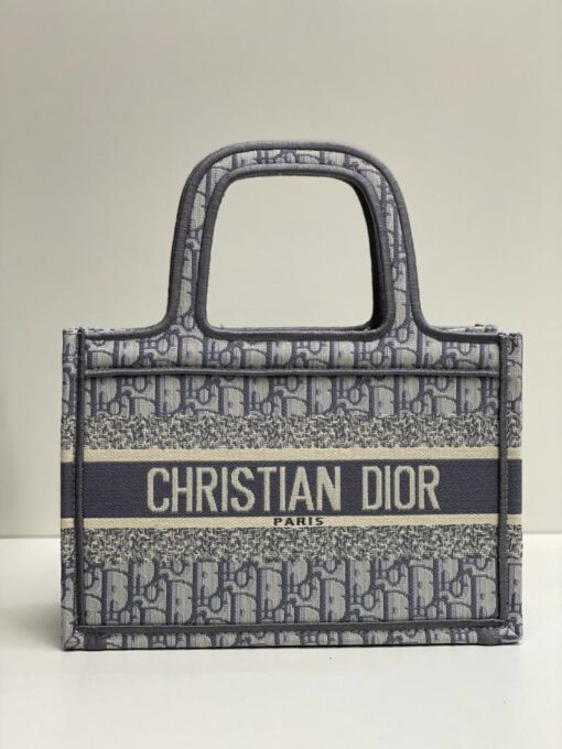 Женская сумка-шоппер Dior тканевая с рисунком-монограммой 27/19/10 см A83250 - фото 5