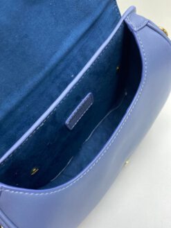 Женская кожаная сумка Dior Bobby синяя 23/17/7 см коллекция 2021-2022