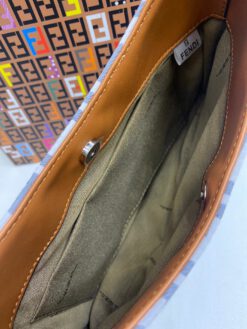 Женская тканевая сумка Fendi 83757 бело-серая с рисунком-монограммой 26/21 см