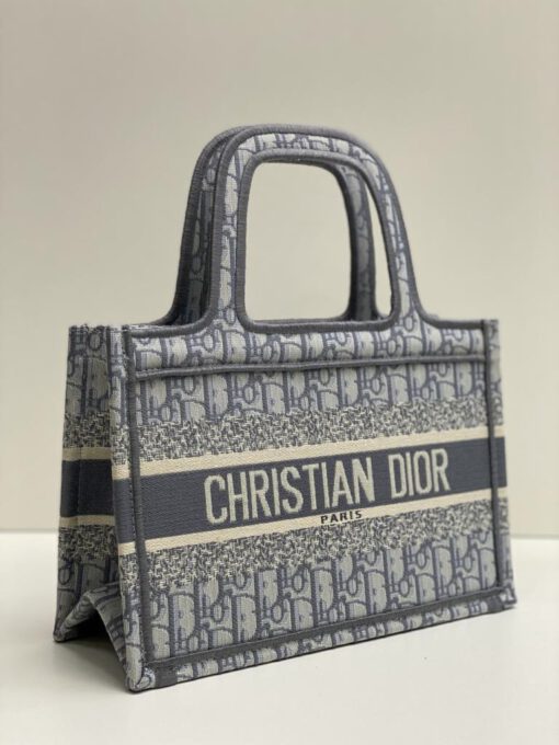 Женская сумка-шоппер Dior тканевая с рисунком-монограммой 27/19/10 см A83250 - фото 1