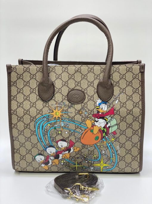 Женская сумка-тоут Gucci кожаная с рисунком 31/26 см - фото 1