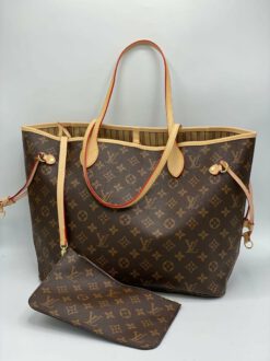 Женская сумка Louis Vuitton из канвы с рисунком-монограммой коричневая 40/31/19 см - фото 4