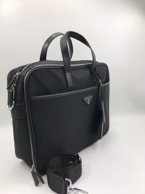 Мужская сумка-портфель для документов  Prada черная 38/29 см - фото 3