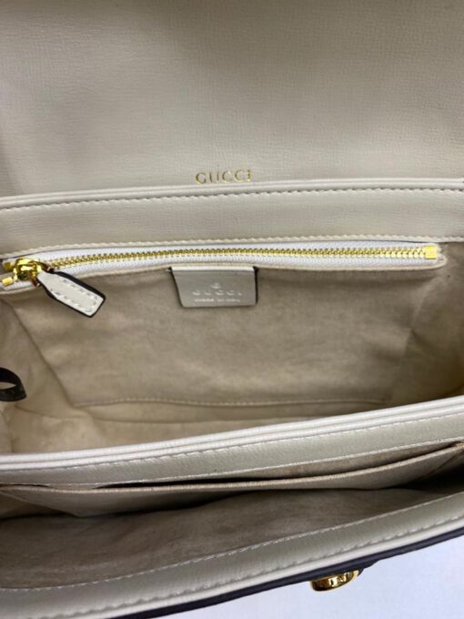 Женская сумка Gucci из канвы с белой окантовкой 26/18/8 см - фото 6