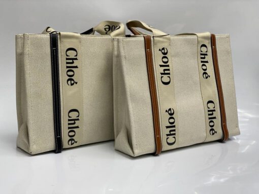 Женская сумка Chloe тканевая белая 36/29/10 коллекция 2021-2022 A83692 - фото 2