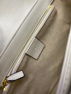 Женская сумка Gucci из канвы с белой окантовкой 26/18/8 см