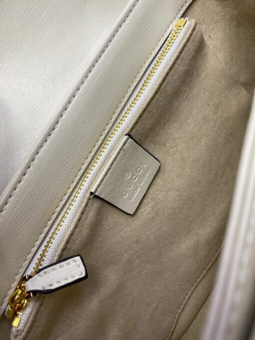 Женская сумка Gucci из канвы с белой окантовкой 26/18/8 см - фото 2