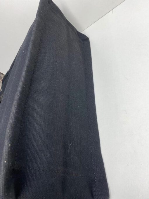 Сумка женская тканевая Yves Saint Laurent (YSL) чёрная с кожаными ручками 38/37/15 см - фото 4