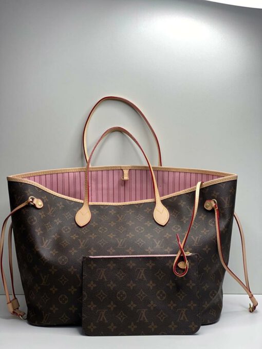 Женская сумка Louis Vuitton из канвы с рисунком-монограммой чёрно-бежевая 40/31/19 см - фото 1
