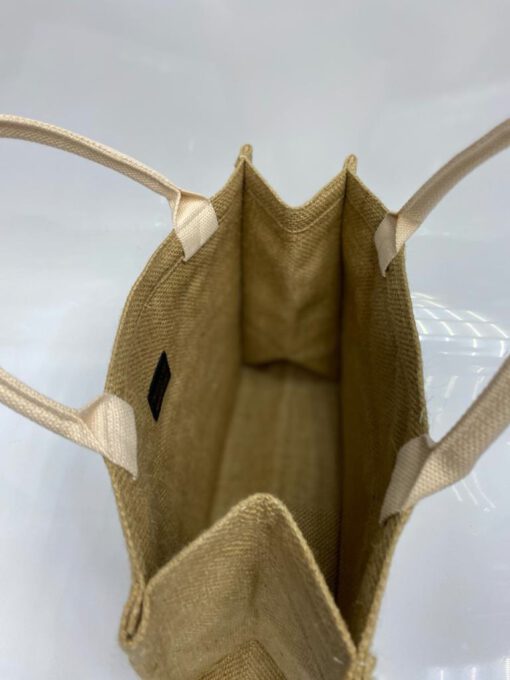 Женская сумка-шоппер Dior тканевая бежевая 25/30/15 см - фото 2