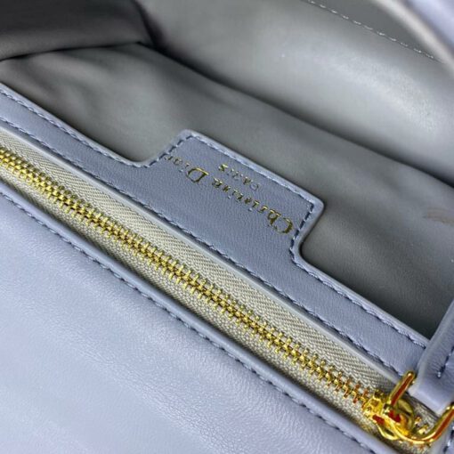 Женская кожаная сумка-клатч Dior со стежкой голубая 21/13/7 см - фото 6