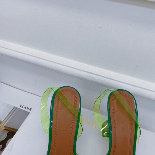 Туфли-босоножки женские силиконовые Amina Muaddi зеленые премиум-люкс коллекция 2021-2022 - фото 6